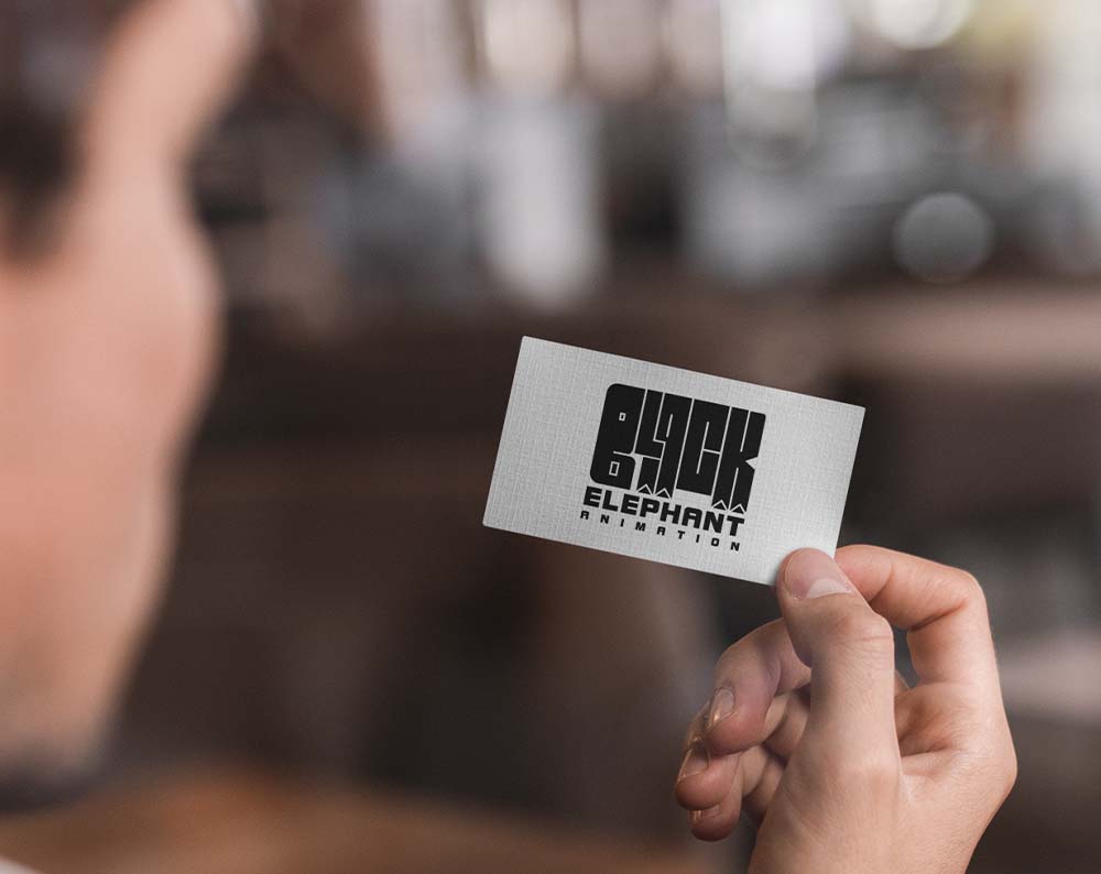 tech logo design displayed on a business card