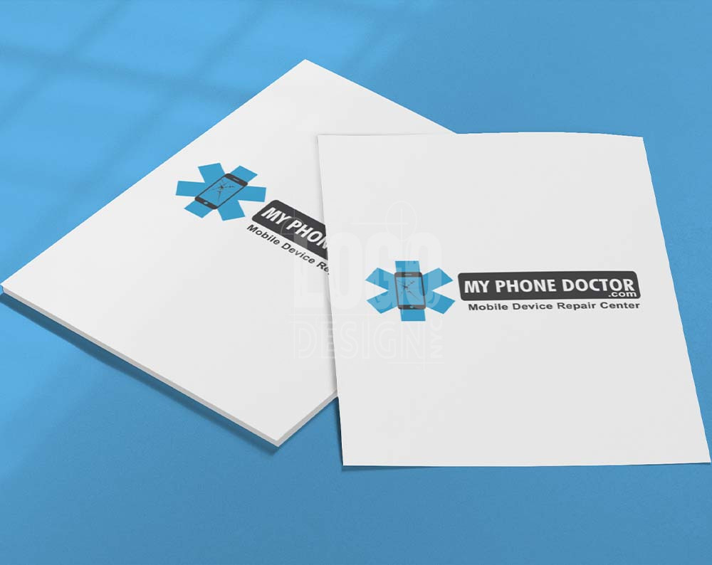 medical logo design displayed on a paper