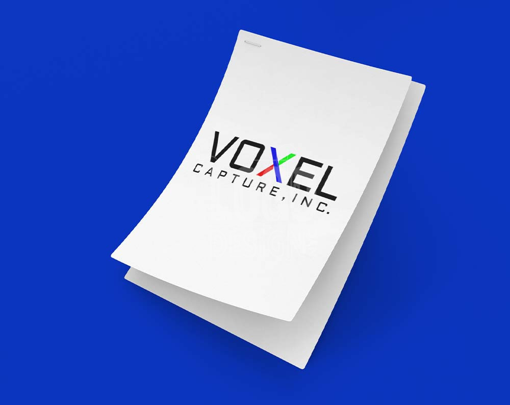 tech company logo design displayed on a paper