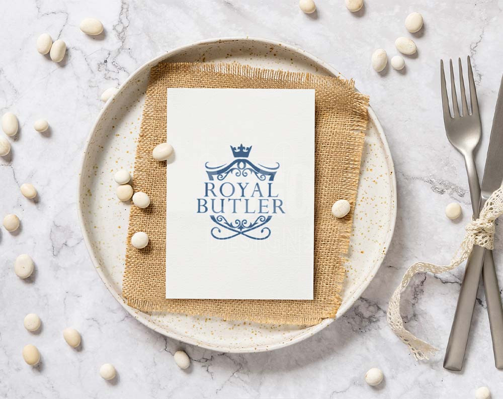 Dinnerware logo design displayed on a piece of paper