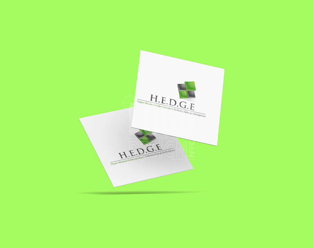 Entertainment logo design displayed on business cards