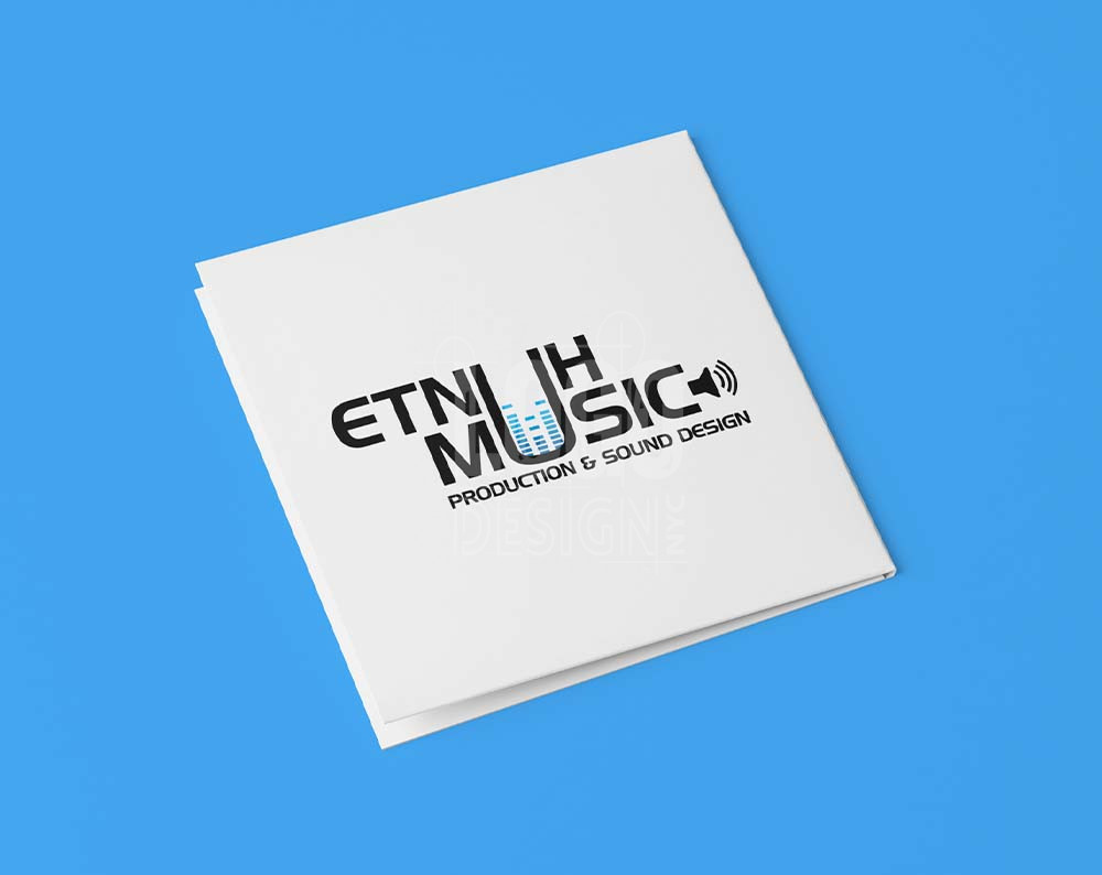 Music logo design displayed on piece of paper