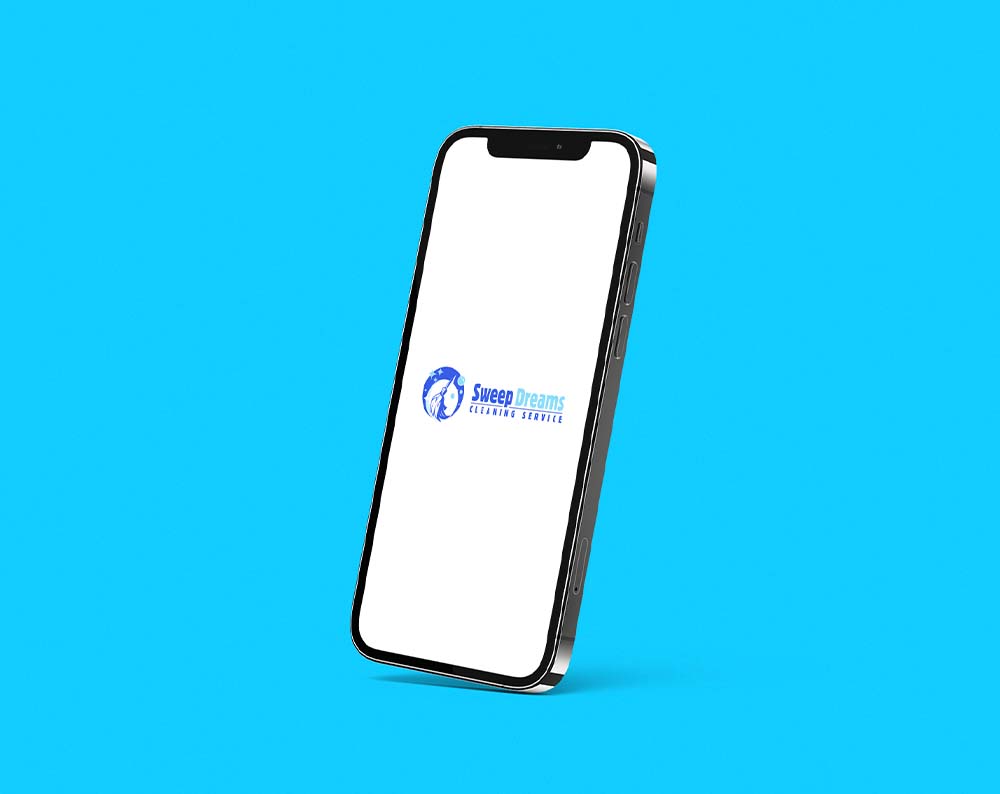 Contractor logo design displayed on a phone screen