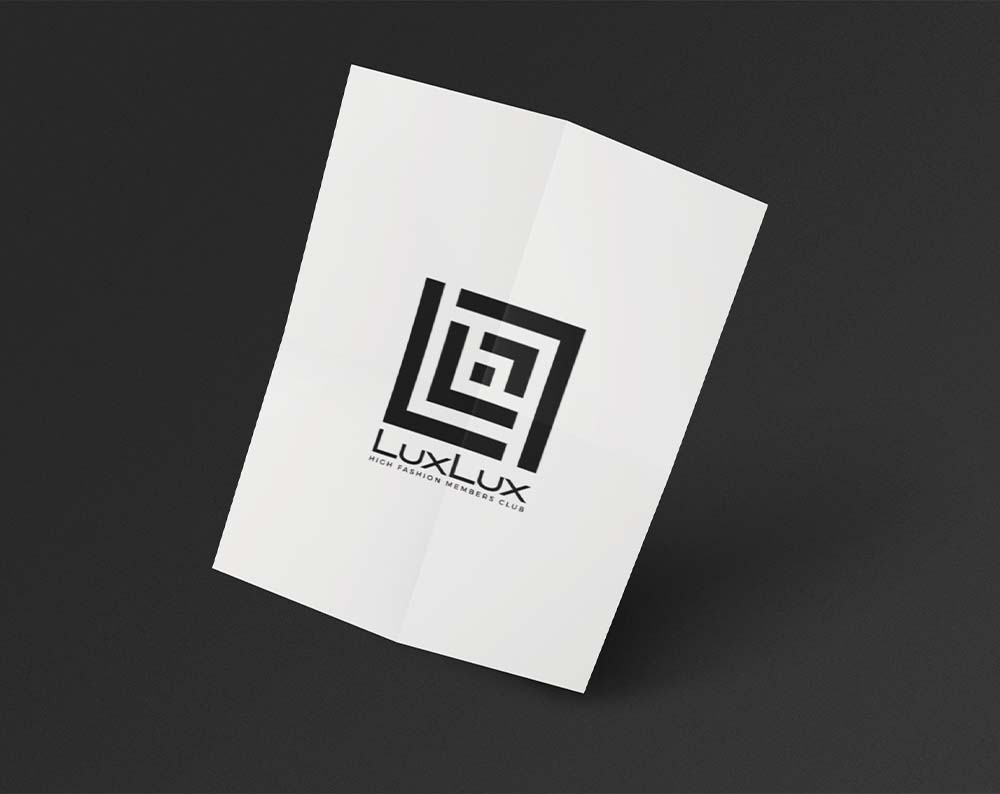 Fashion logo design displayed on a piece of paper