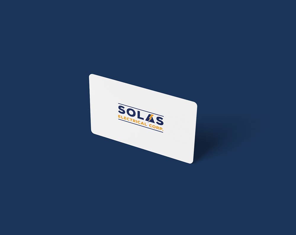 Contractors logo design displayed on a business card