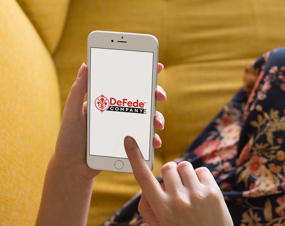 Financial logo design displayed on a phone screen