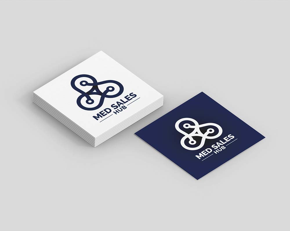 Medical logo design displayed on business cards