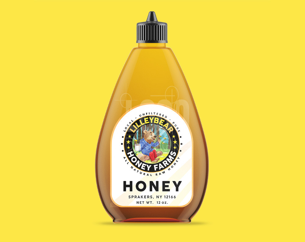 Honey label design on bottle