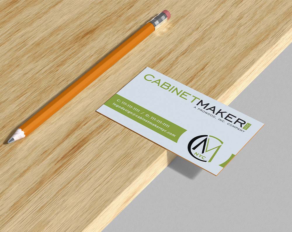 Contractor logo design displayed on a business card