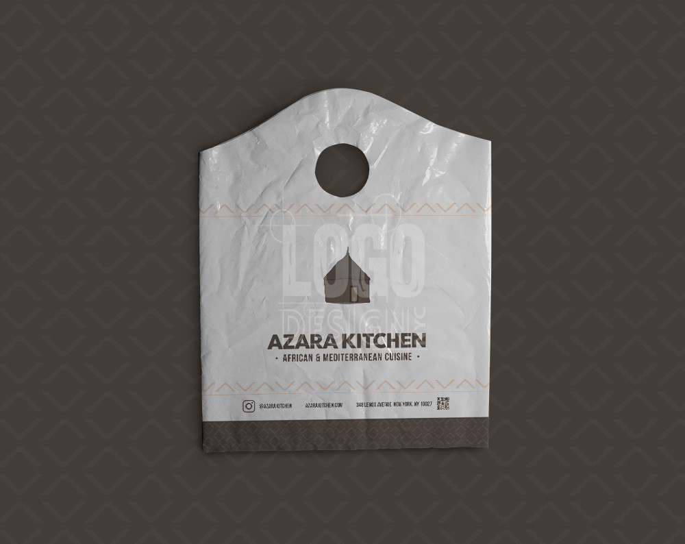 Restaurant Bag Design displayed on bag