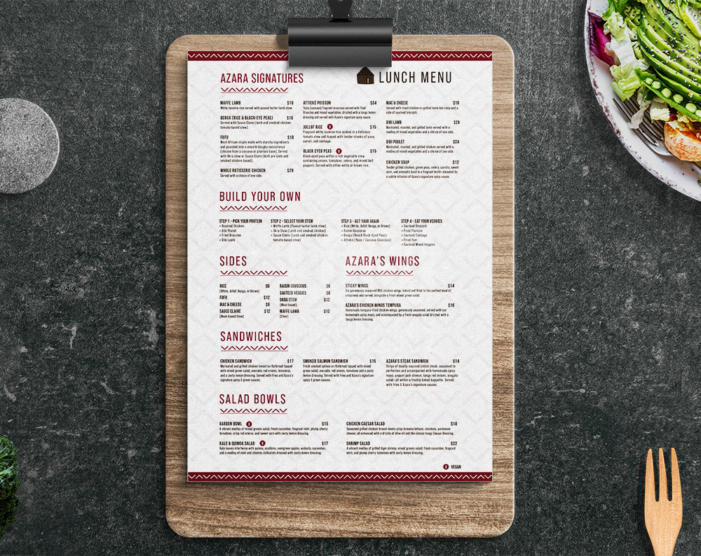 Restaurant Menu Design