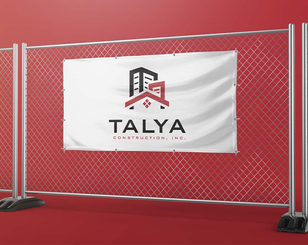 logo for contracting company displayed on banner