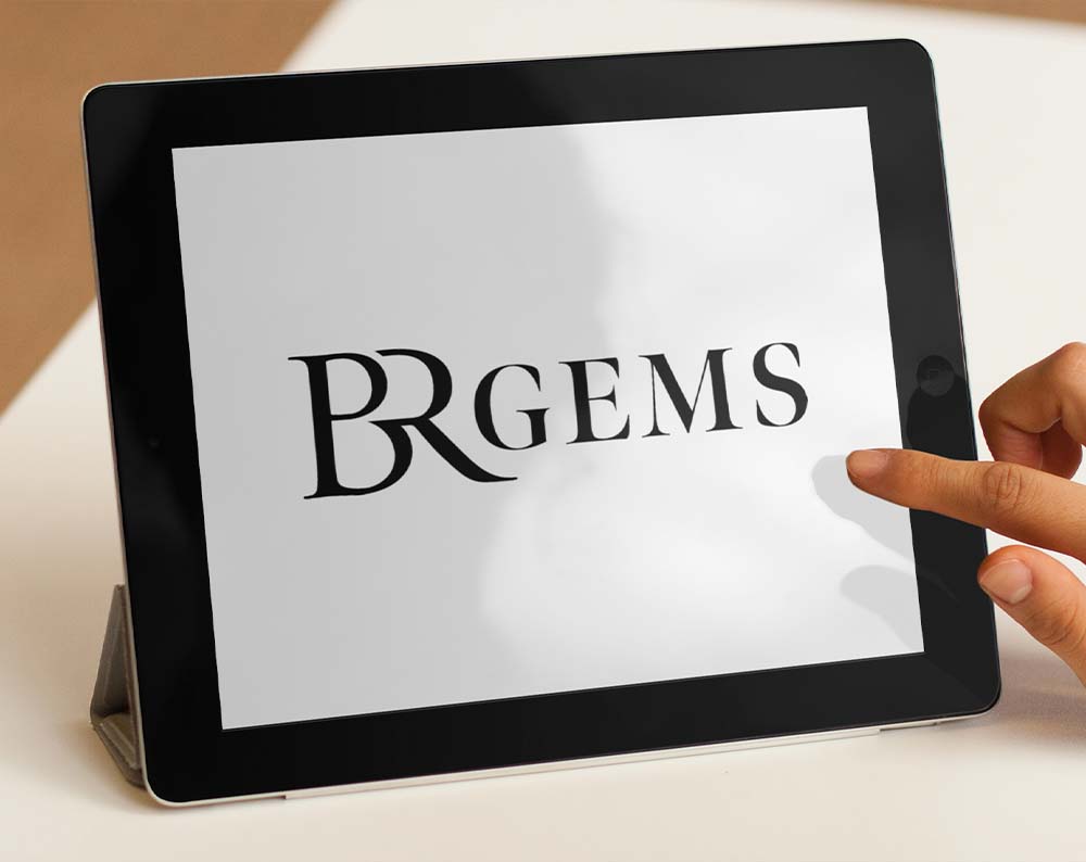 logo for jewelry company displayed on tablet screen