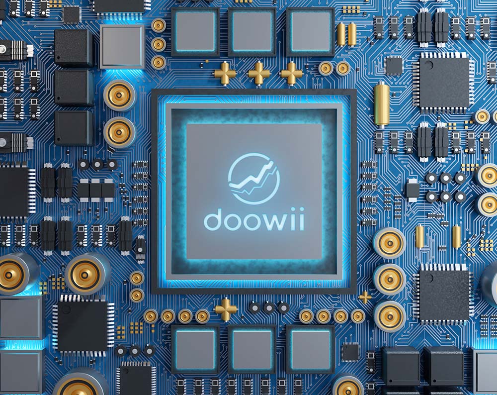 logo for tech company displayed on microchip