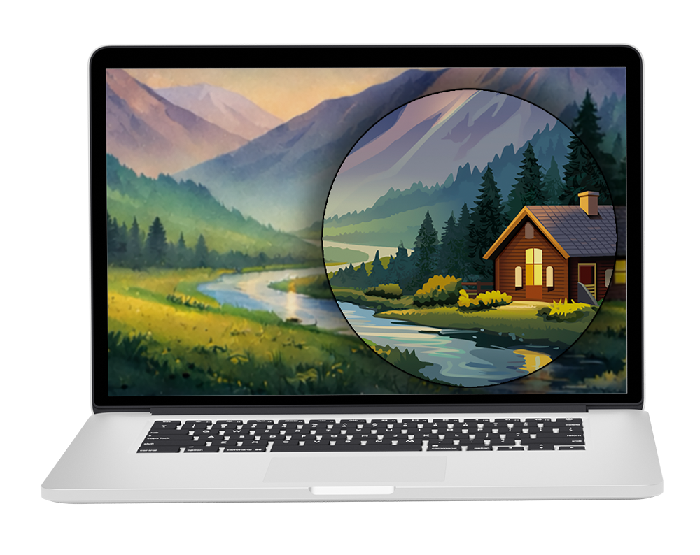 vector redraw details on a screen