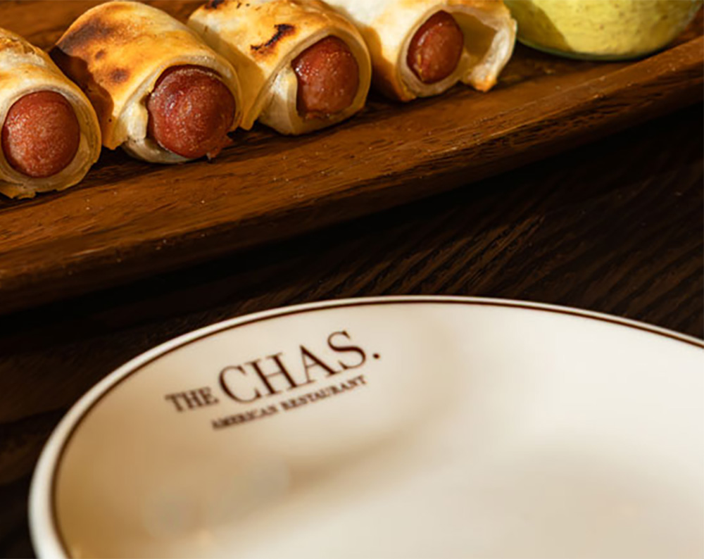 the Chas displayed on a ceramic plate